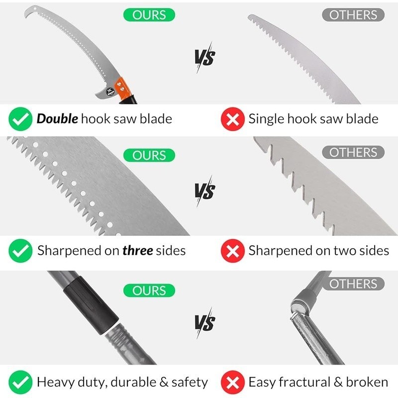 Adjustable Pole Saw Tree Pruning Cutter W/ Sharp Durable Blade Easy Trimming New