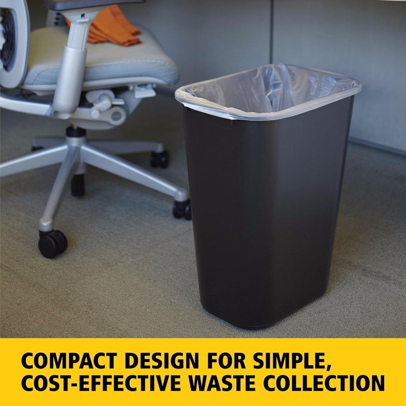 Durable Stackable Open-Top Trash Can Rectangular Design Home Office Bathroom Use