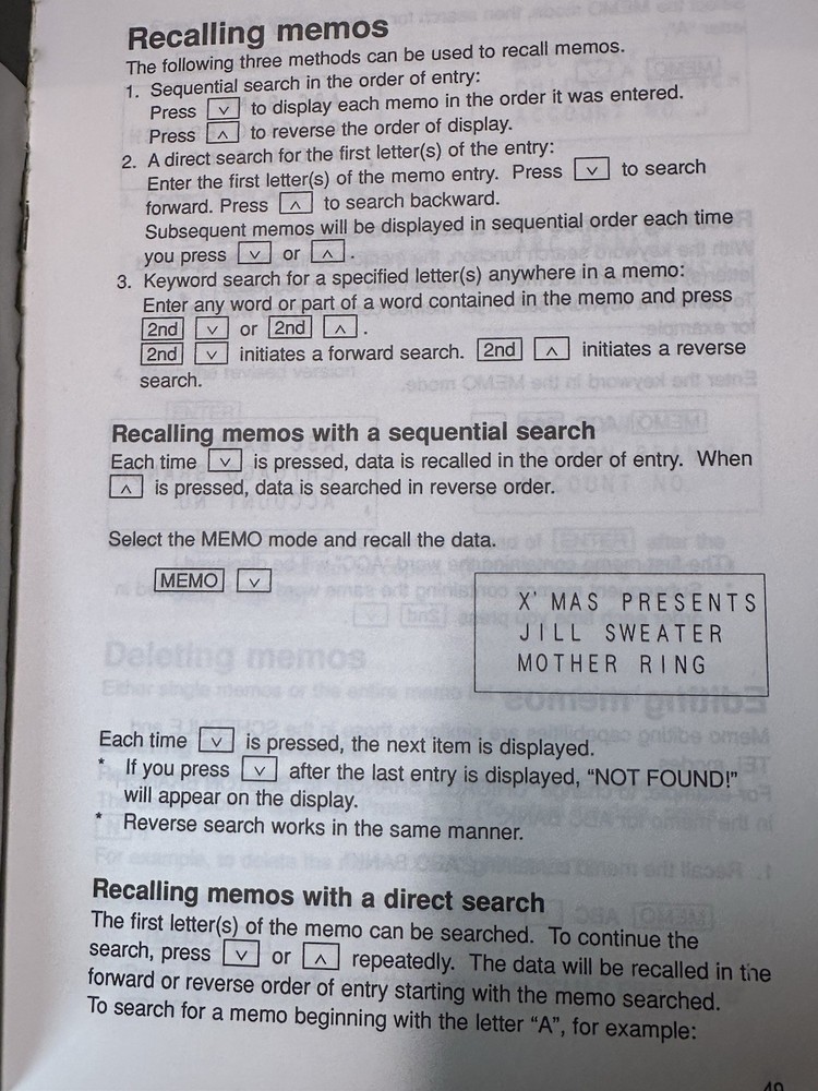 Sharp YO-100 YO-110 Electronic Organizer Operation Manual Original Instruction