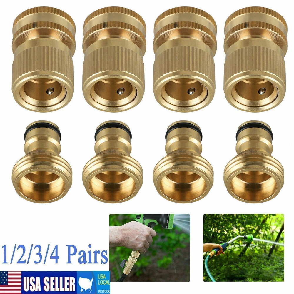 3/4'' Garden Hose Quick Connect Solid Brass Quick Connector Garden Hose Fitting