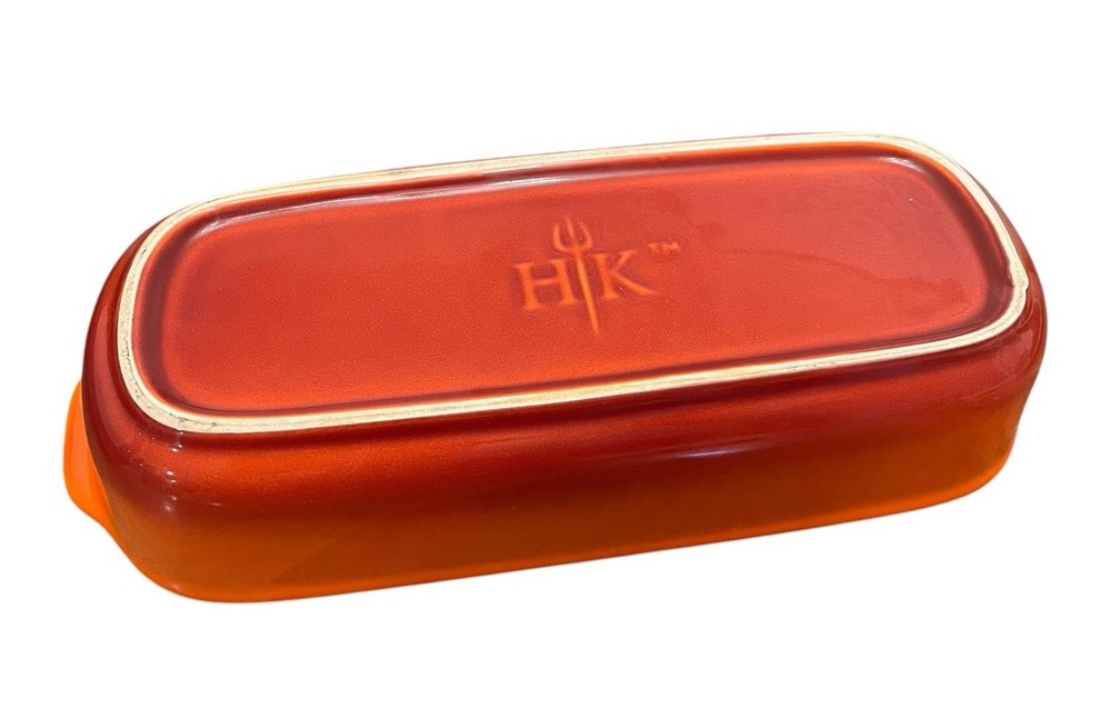 Hells Kitchen Artisan Bread Baker Gordon Ramsey 2.3 Quart Red Orange Stoneware