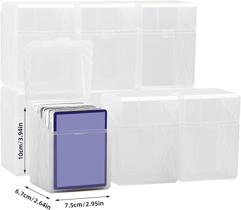 9 Pack Card Deck Boxes for 200+ Standard Size Card Storage Box, Clear Commander