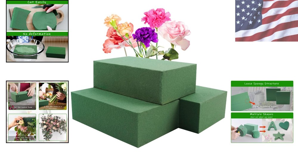 3Pcs Customizable Floral Blocks for Stunning Fresh & Artificial Arrangements