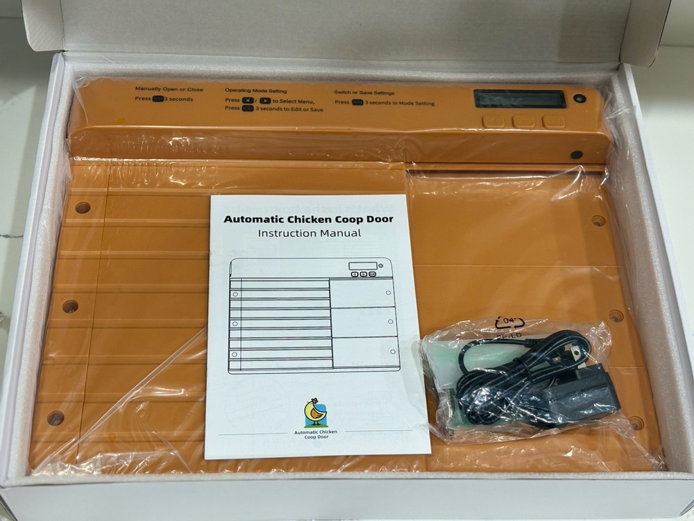 Automatic Chicken Coop Door Battery Power with Timer & Light Sensor, LCD Display