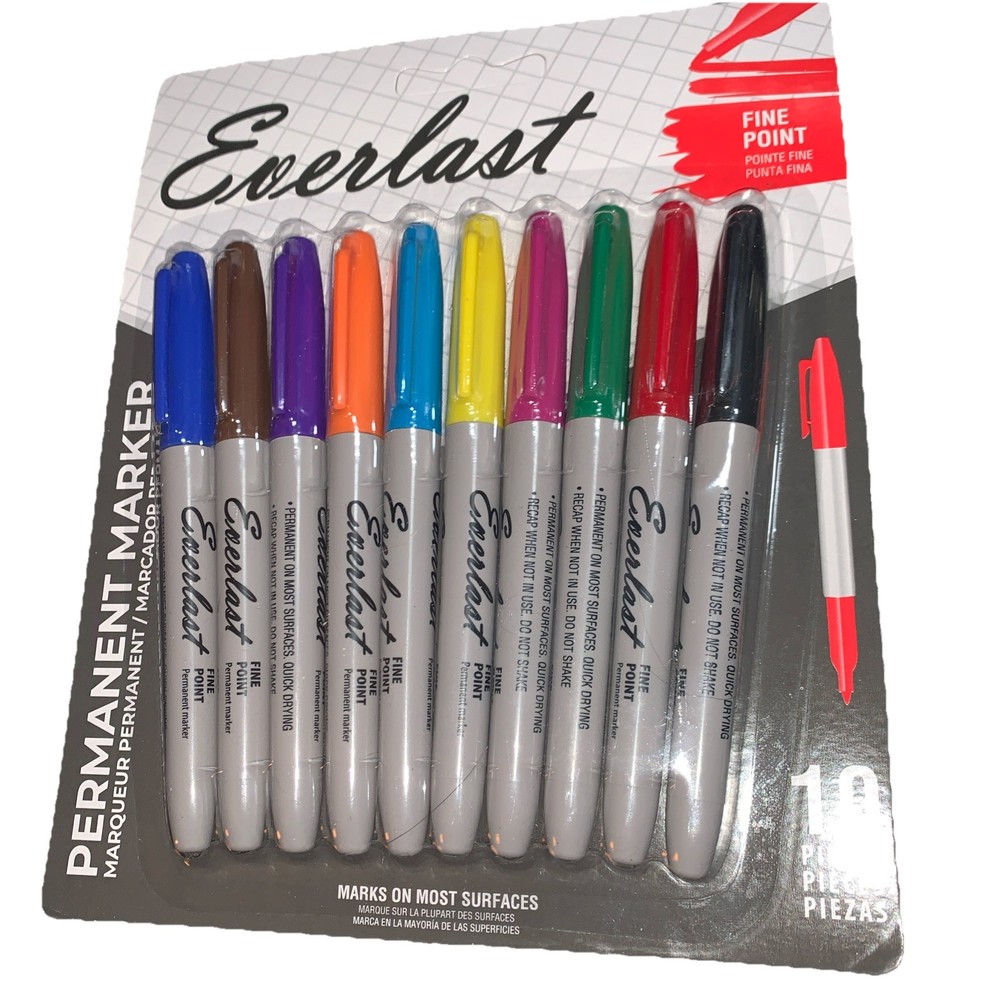 Everlast Fine Point Permanent Markers Multicolored 2 Packs +20