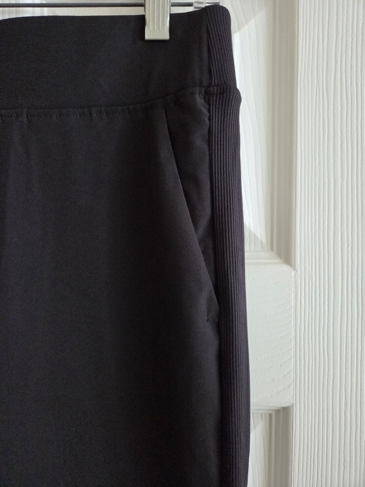 RBX Size S/P Active Ribbed Side Ankle Pants Black Pockets