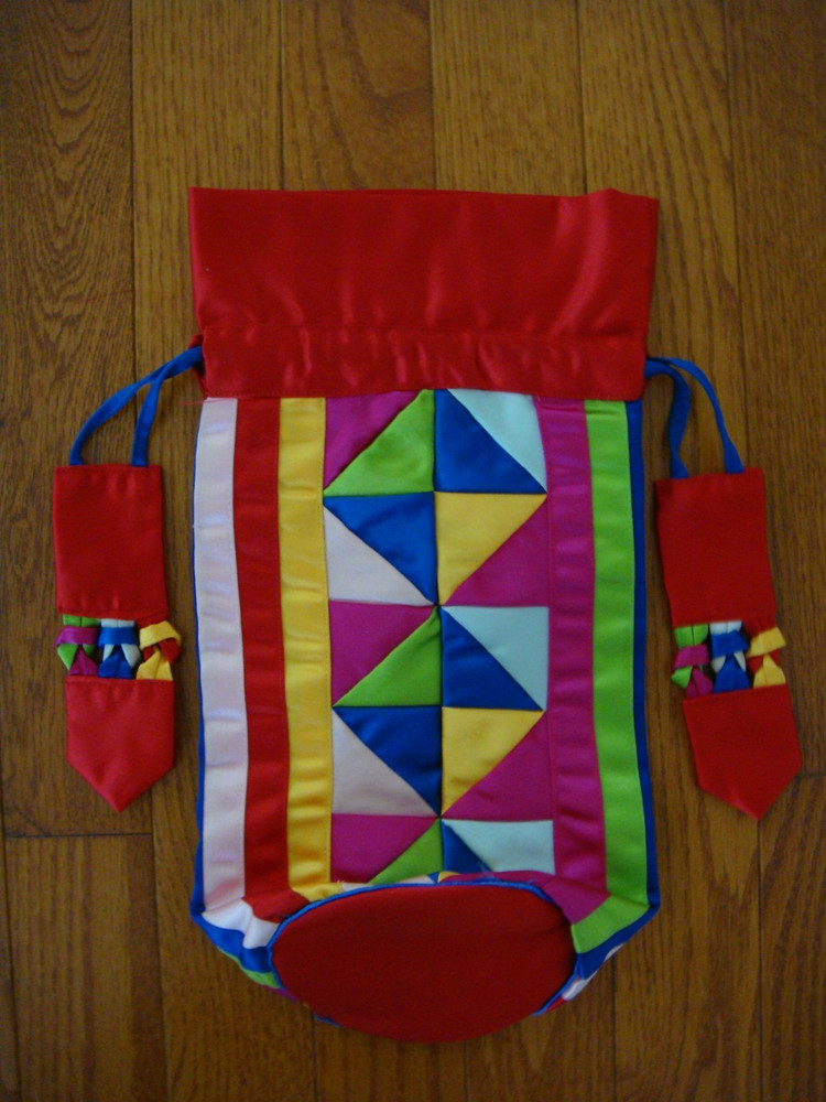 Patchwork Wine Bag with Drawstring