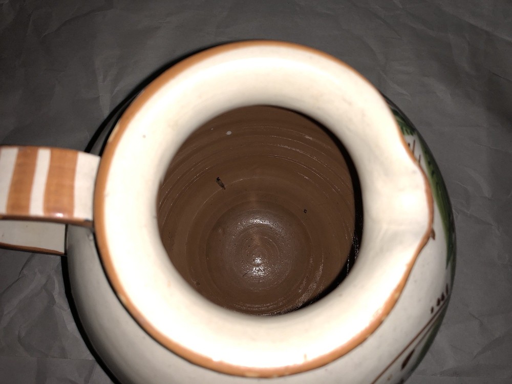 Pottery Pitcher Jug - Italy written on bottom.