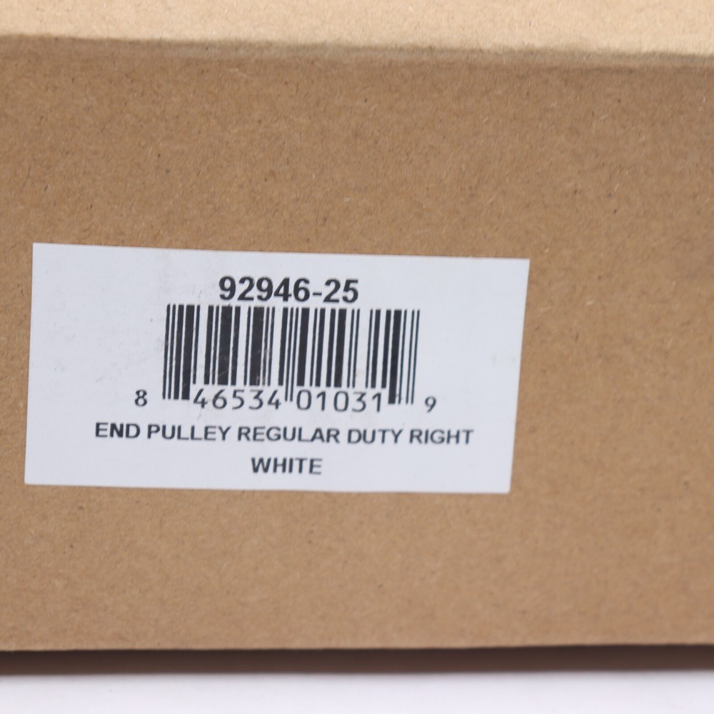 (25-Pk) End Pulley Regular Duty Right White 92946-5