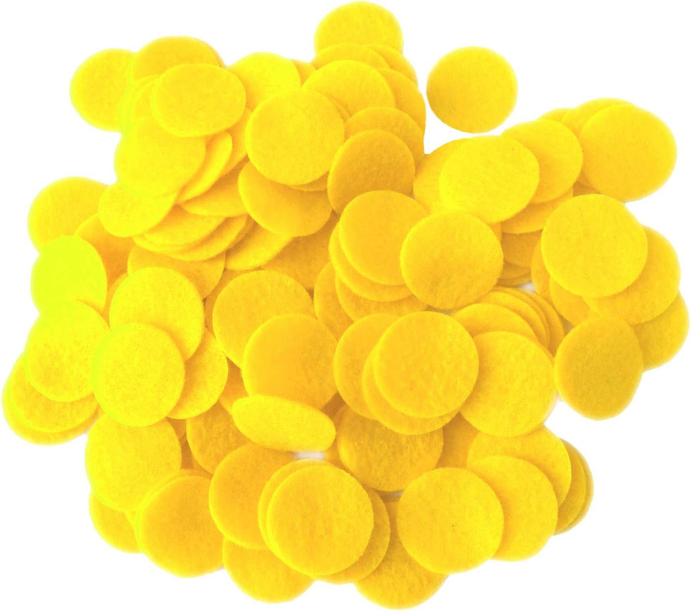 Yellow Craft Felt Circles (1 Inch - 100Pc)