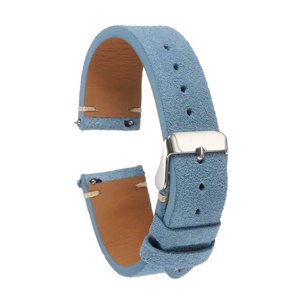 Suede Leather Strap Watch Bands Quick Release 20 mm Blue