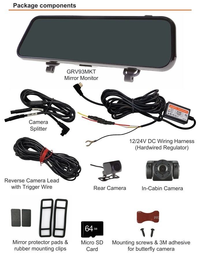 Gator 9" Reverse Camera System w/ Touch Screen & Triple (3) Camera Kit GRV93MKT