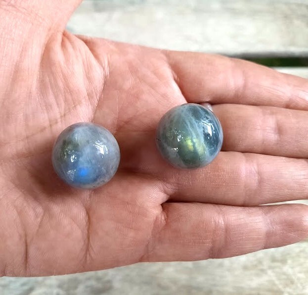 Labradorite Sphere Duo, Transformation, Higher Realm Connection, Full Potential