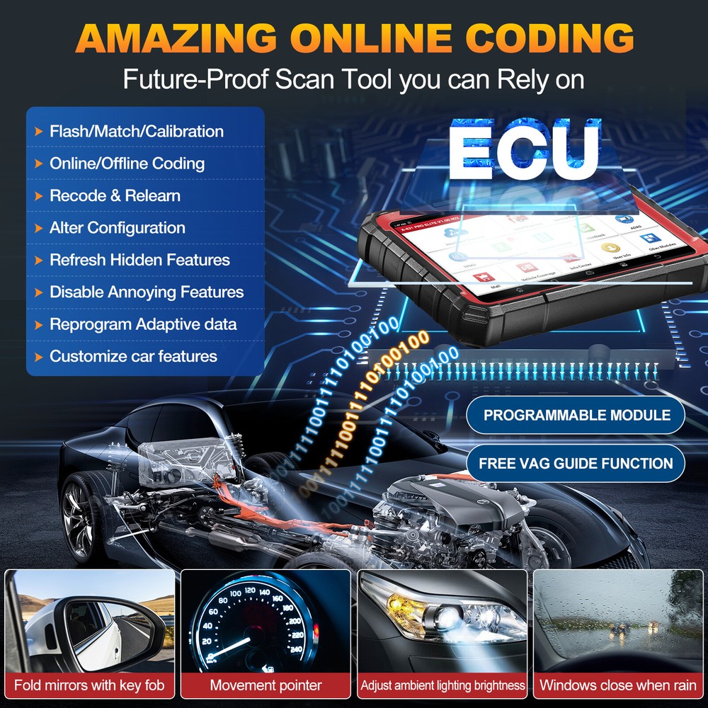 2024 LAUNCH X431 Pro Elite V+ Bidirectional Car Diagnostic Scanner Key Coding US