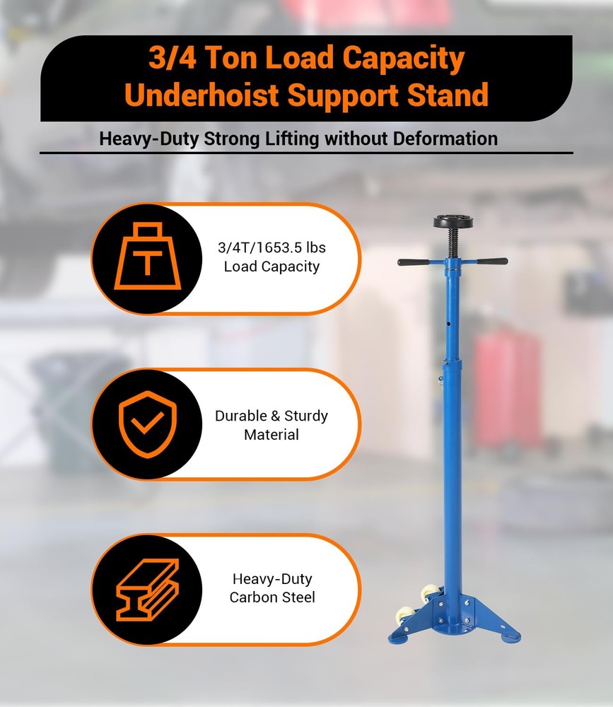 Underhoist Support Stand, 3/4 Ton Jack Stand, 1655Lbs Capacity