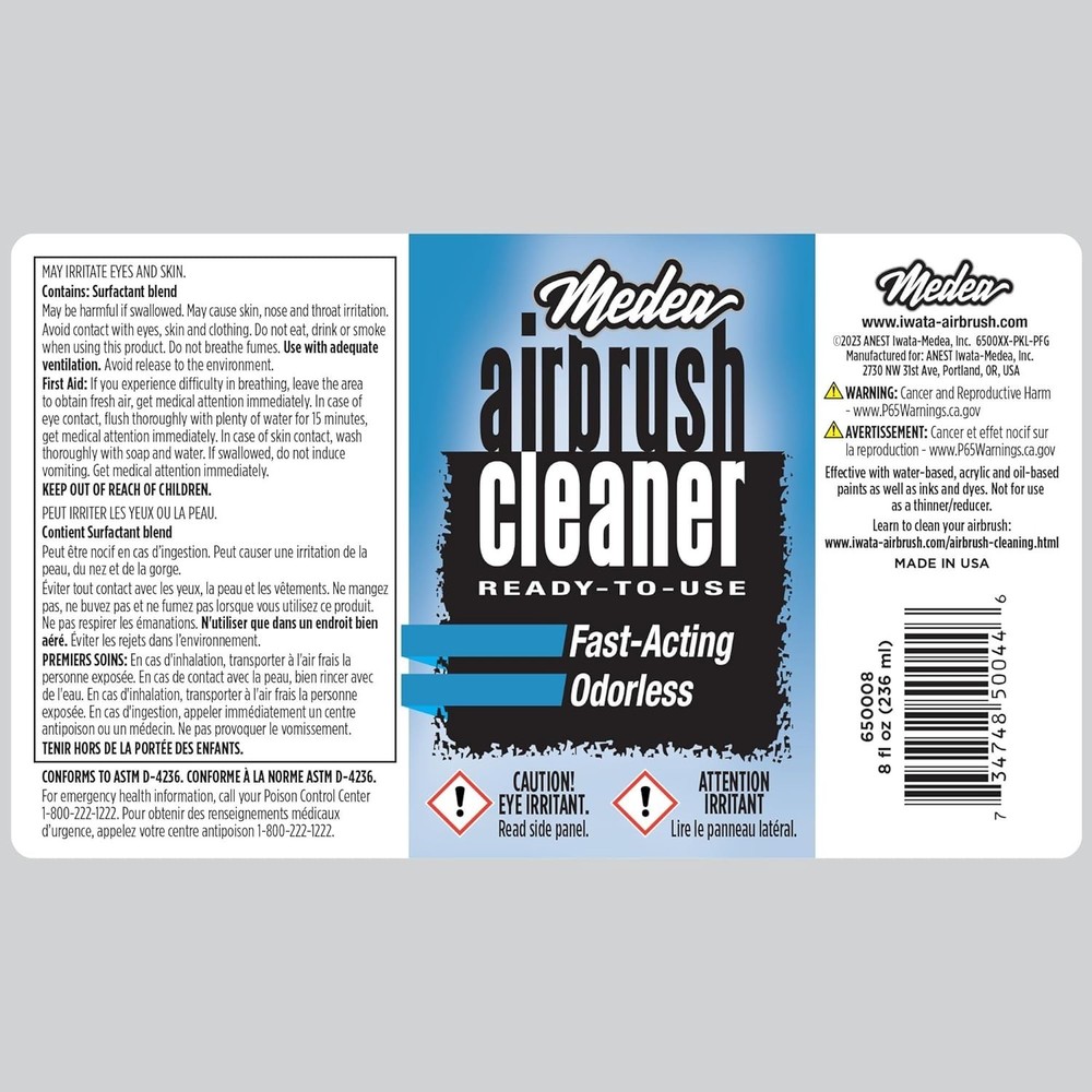 Medea Airbrush Cleaner 8oz – Biodegradable Solution for Pristine Paint Tools