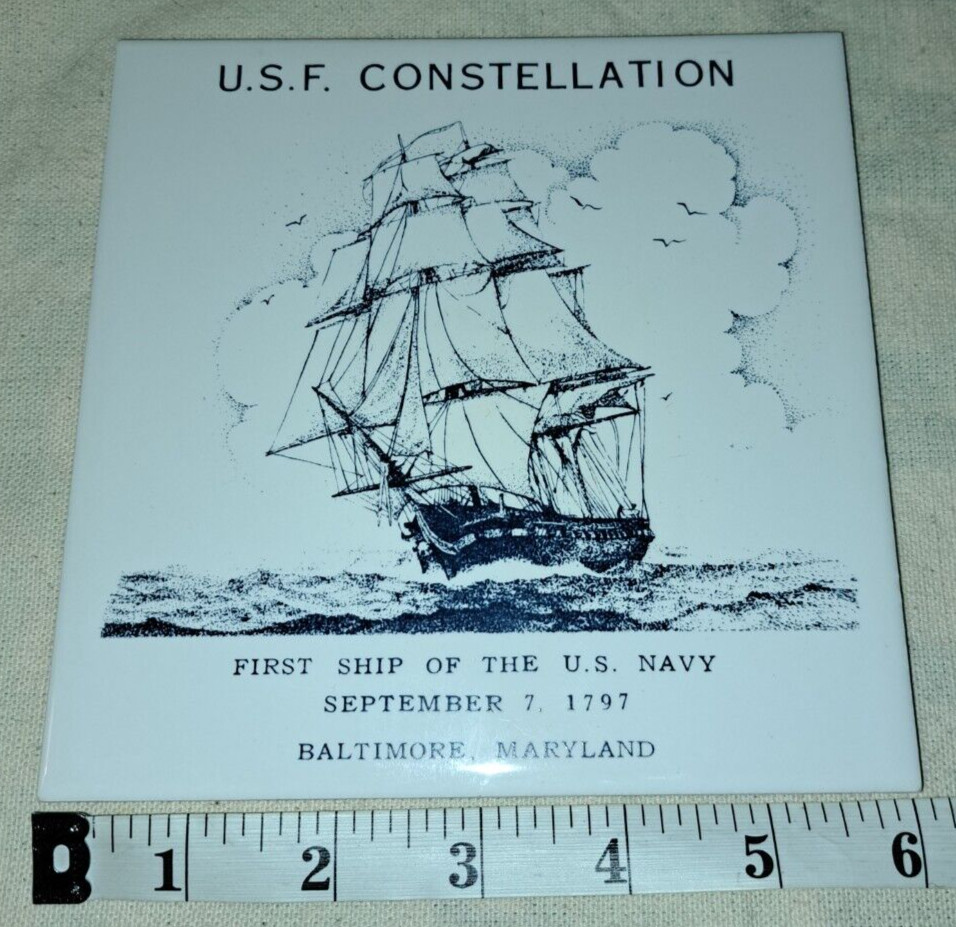 U.S.F. Constellation Navy Ship Tile / Trivet