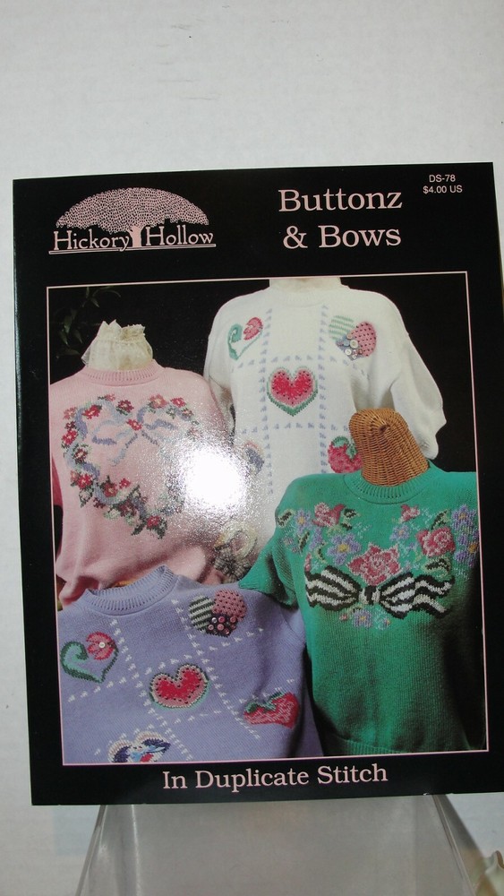 HICKORY HOLLOW BUTTONZ & BOWS DUPLICATE STITCH PATTERN FLYER / BOOK