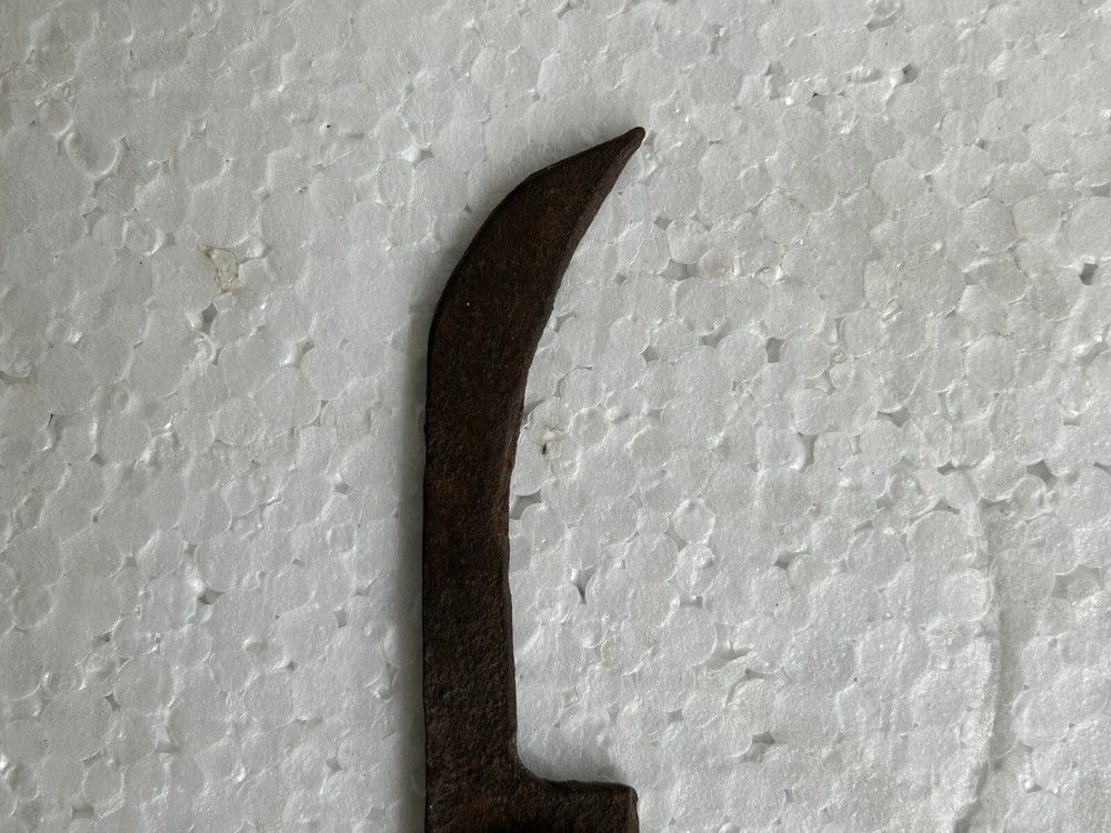 VINTAGE HAND FORGED RUSTIC IRON UNIQUE L SHAPE DOUBLE BIT HEAD HATCHET AXE TOOL