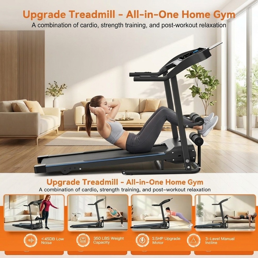 12% Incline Smart Treadmill Machine,Dual-Training Efficiency Treadmill Machine#