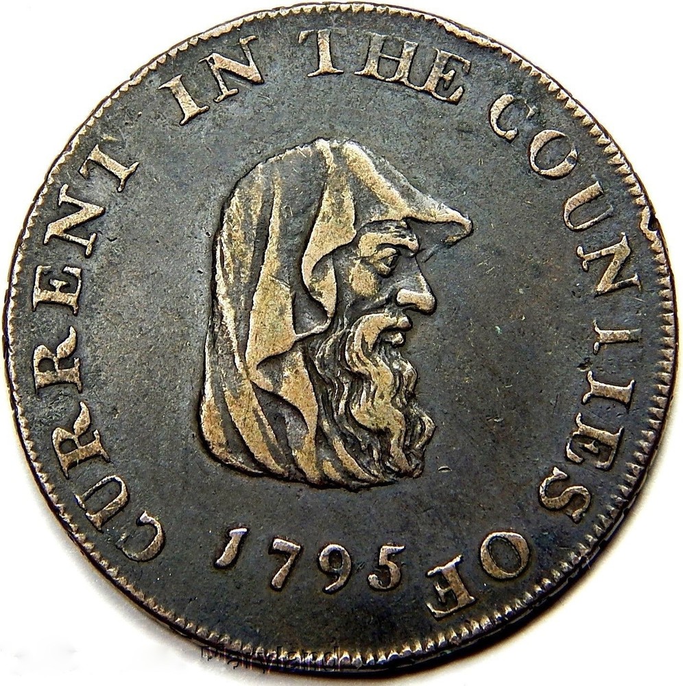 1795 Druid Great Britain Beehive Colonial Halfpenny!