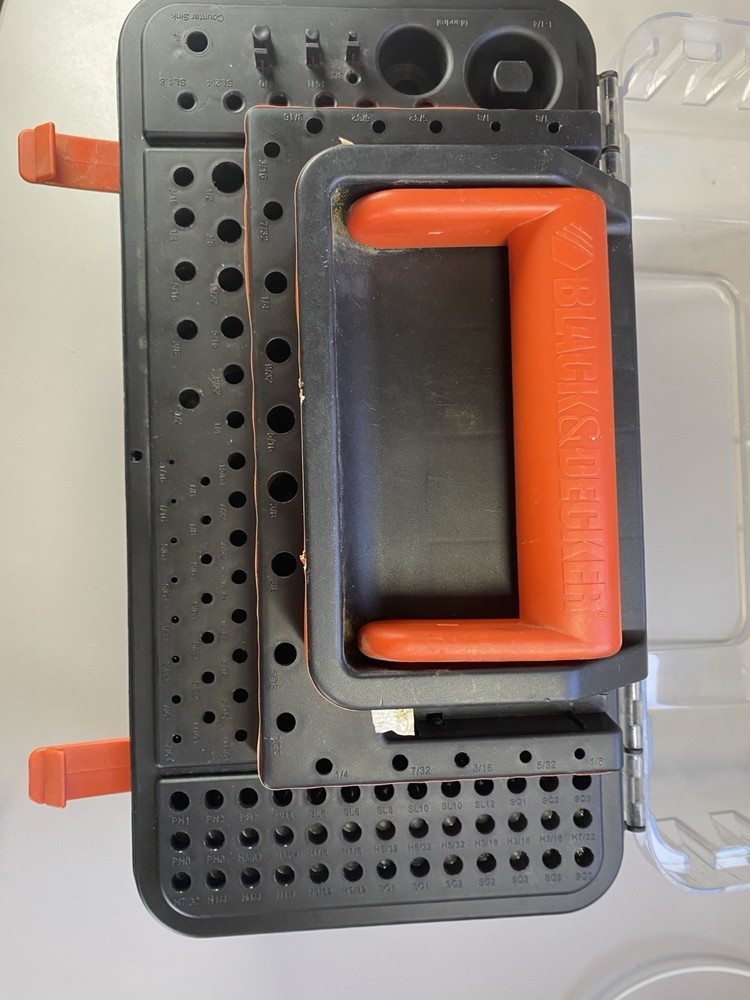 RARE FIND: Black & Decker Drill Accessory Storage Organizer Box Bits, Hole Saw