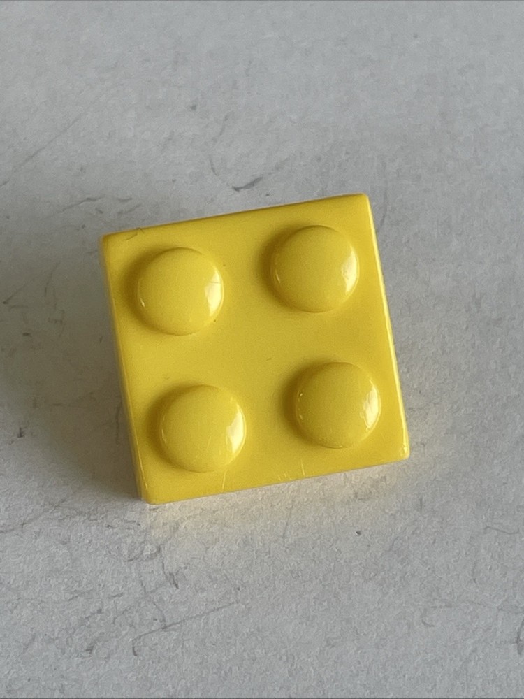 1 Yellow UPF LEGO Looking  Plastic Buttons 5/8” Self Shank