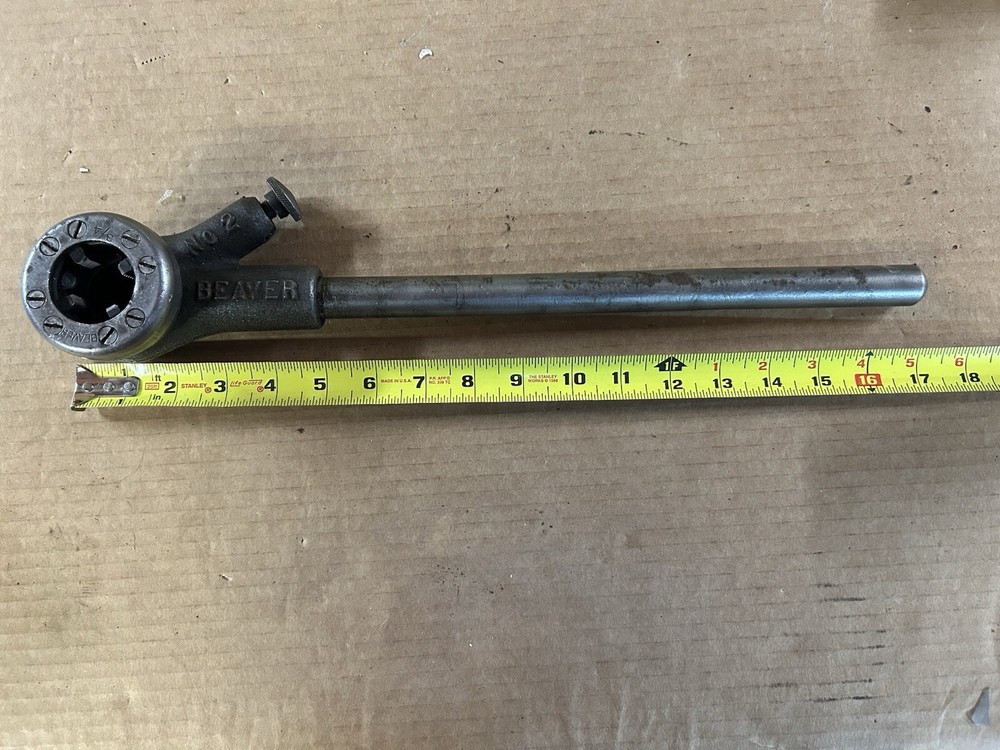 BEAVER Vintage Heavy Duty Ratcheting Head Die Handle Threading 3/4” Pipe