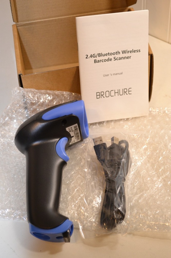Symcode MJ-6706B Wireless Bluetooth Barcode Scanner 2.4G - Blue