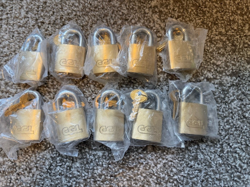 10 Pack, 904 Padlock CCL Brass Body Pin Tumbler R4 NEW