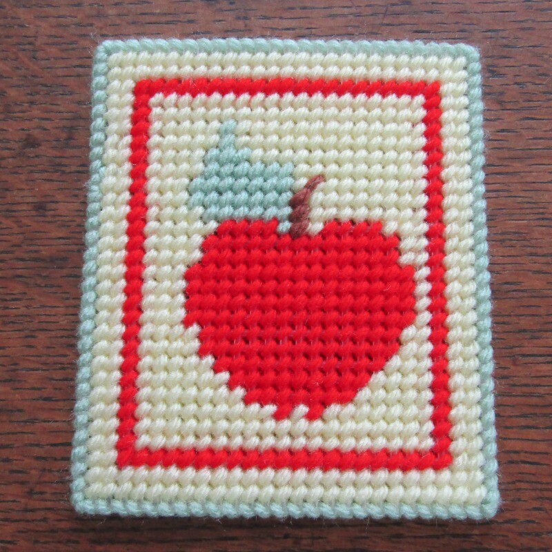 Fruit Design Beverage Coasters in Handmade Needlepoint. Home Decor. Table Decor