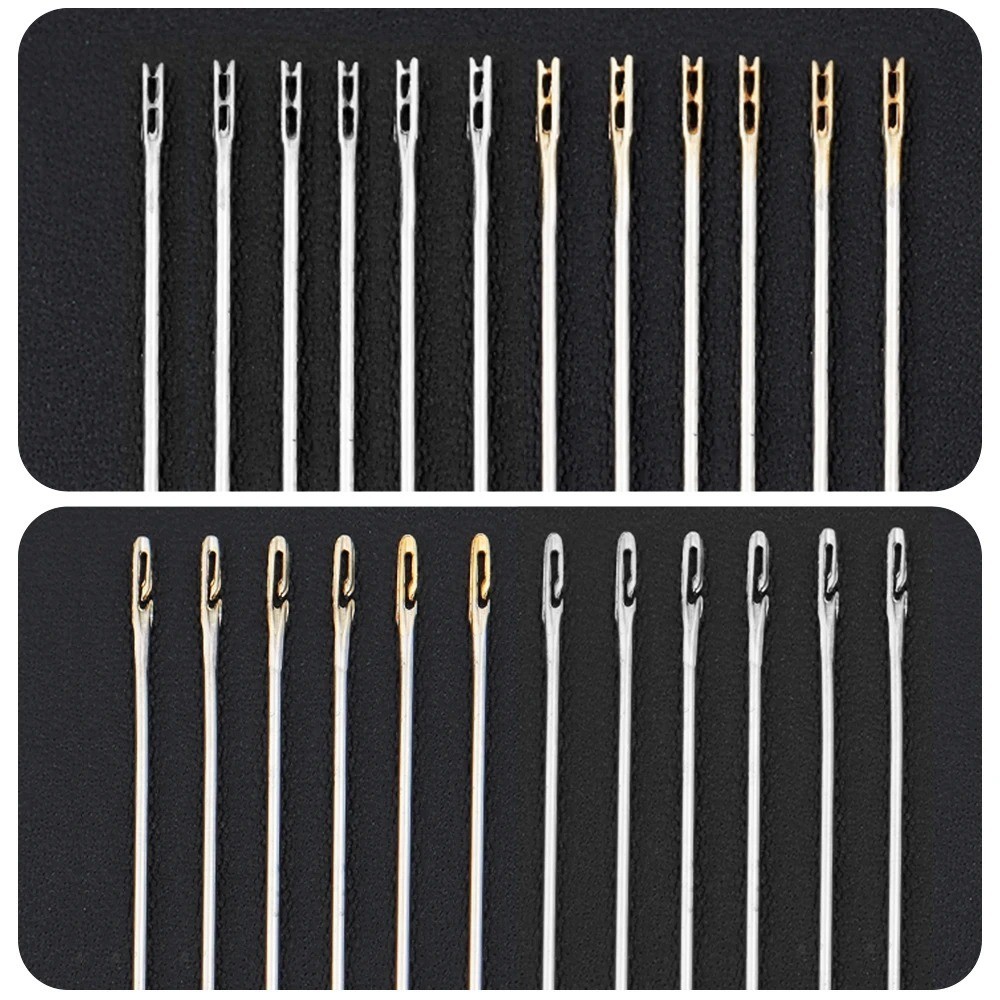 12pcs Hand Sewing Needles Set w/ Threader & Storage Box - NEW