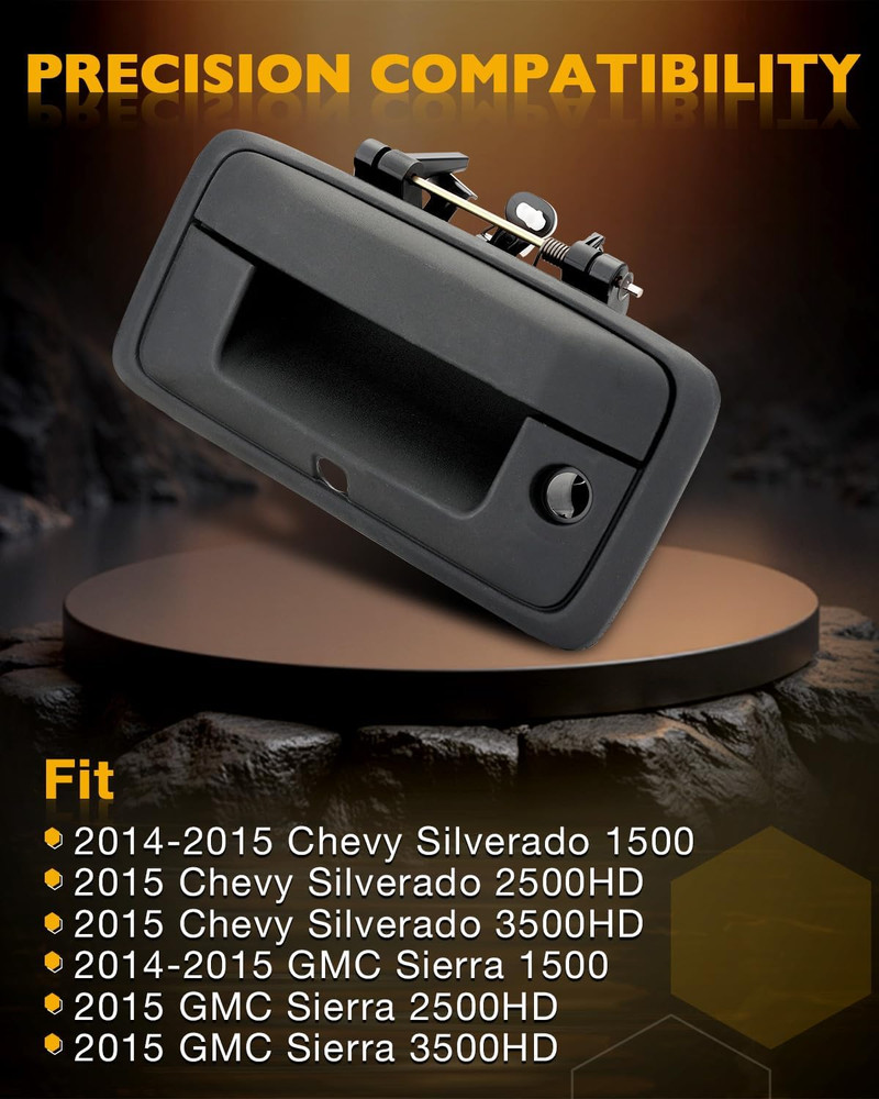 Tailgate Handle Kit w Keyhole Camera Hole Chevy Silverado GMC Sierra 2014–2015