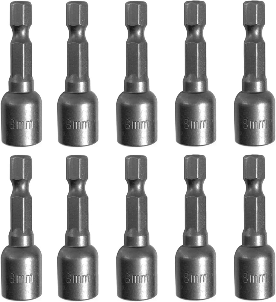 5/16 Nut Driver Bit Set 10PCS Hex Shank Magnetic Socket Quick Change Impact Tool