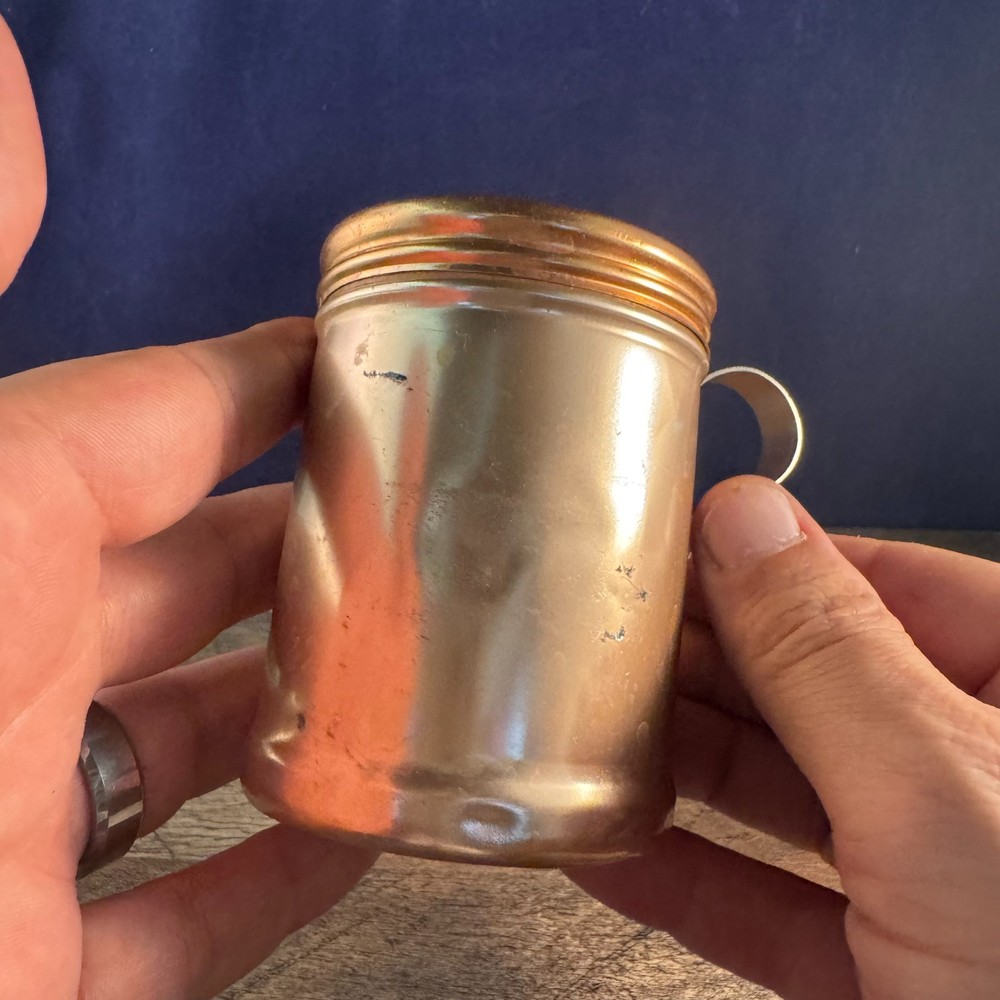 Small Vintage Copper Sugar Caster 2.5"Dia 3.75"H 1"Handle