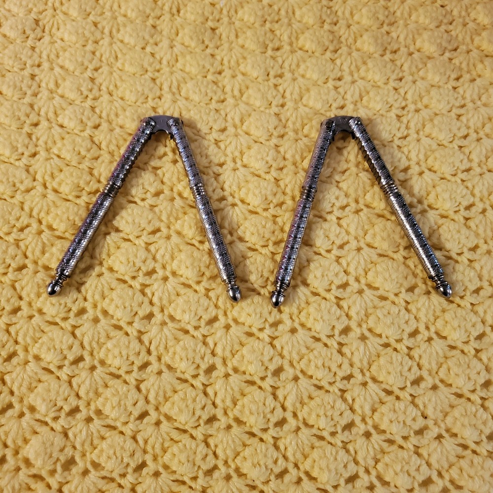 Nutcracker Vintage Silver Metal Handheld Nutcracker Nut Cracker Tools Set of 2