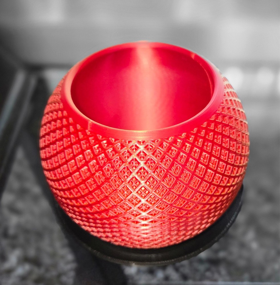 80mm 2 pc Planter Red Gold 3D printed