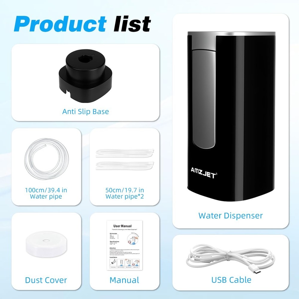 Water Dispenser for 5 Gallon Bottle with Digital Display, 4 Dispense Modes, P...