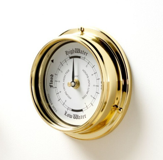 Tabic Solid Brass Tide Clock