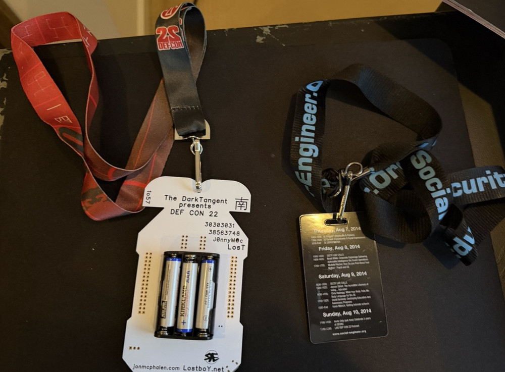Defcon 22 (2014) Badge, Lanyard and complete conference program