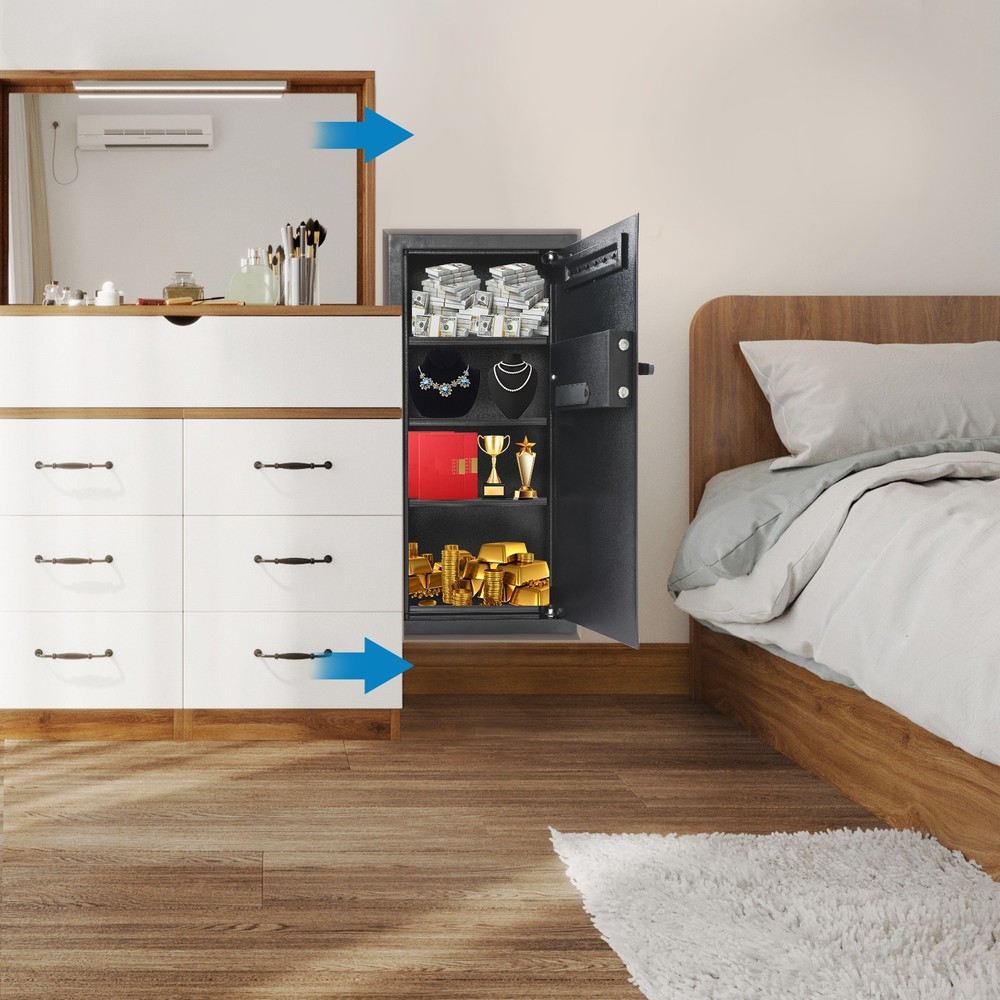 Modern Rectangular Wall-mounted Safe Hidden Embedded Wall Password Safe Case