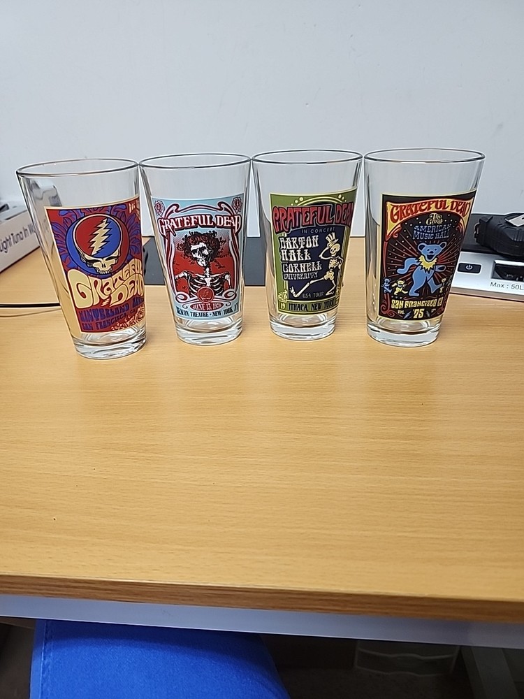 (4) 2019 Grateful Dead Glasses Pint