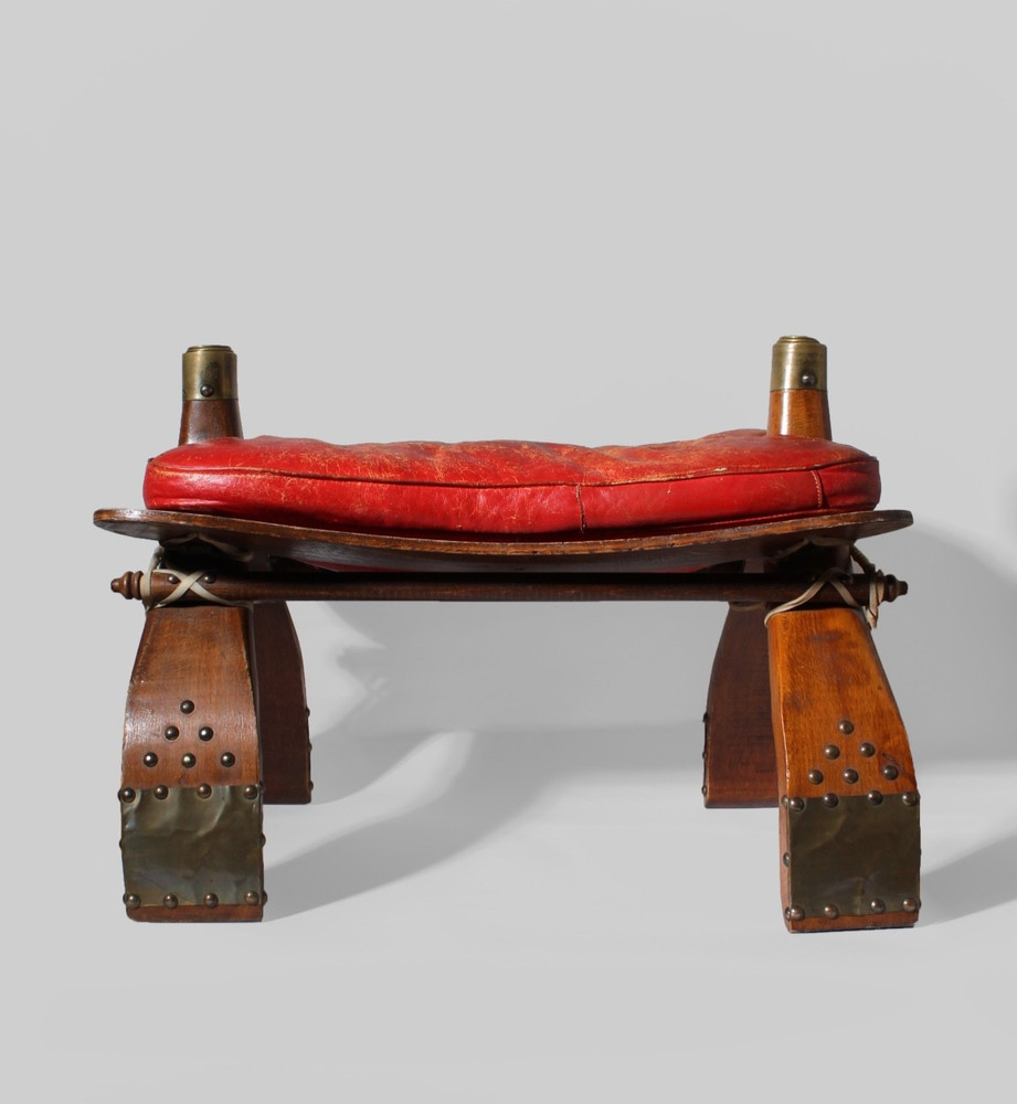 Brutalist Ottoman Camel Saddle Stool