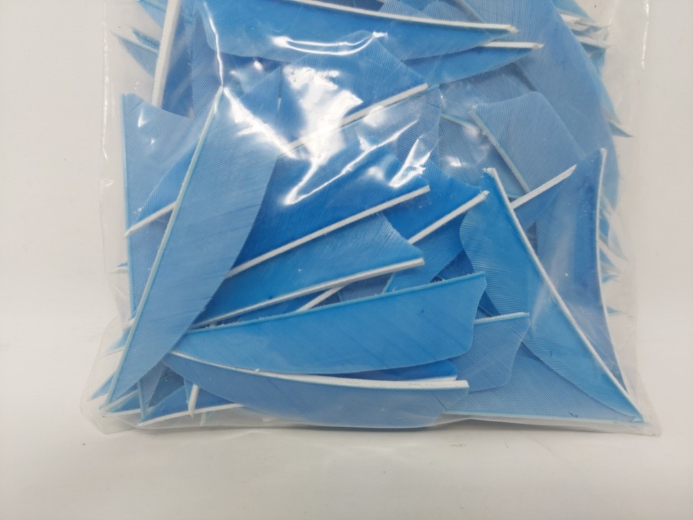 100 Pack Archery Arrow Feathers 3" Right Wing: Shield Sky Blue