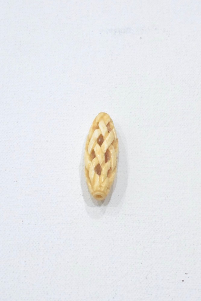 Chinese Long Woven Bone Barrel Bead