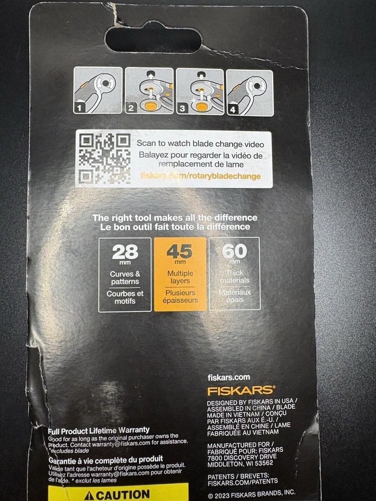 Fiskars Loop Rotary Cutter 45mm Titanium