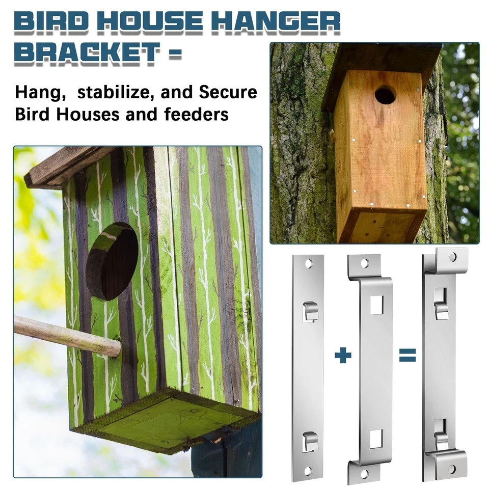 2 Sets Bird House Hanger Bracket Stable Rust Proof Galvanized Steel Mounting ...