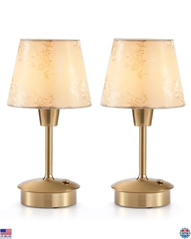 UMEXUS 2-Pack Mini Cordless Table Lamps - Rechargeable Touch-Control Dimmable