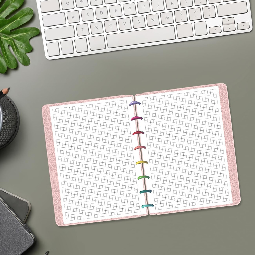 A5 TUL Discbound Grid Refill Paper, 8-Disc Discbound Graph Paper, 100Sheets