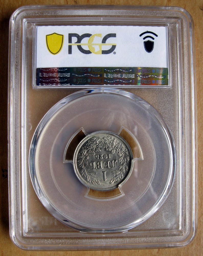 BULGARIA - 1 LEV 1925 KM# 37 BRUSSELS, PCGS MS 65